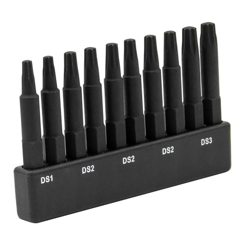 Go To 10 Piece Double Square Bit Set with 8 Spline 2 Inch Bits and Storage Holder, Heavy Duty S2 Steel for RV and Trailer Maintenance
