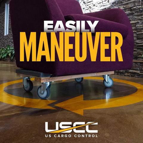Heavy Duty Furniture Dolly with Rubber Caps and Non Marking 4 Inch Swivel Wheels, 1000 lb Capacity, Wooden Platform with Chair