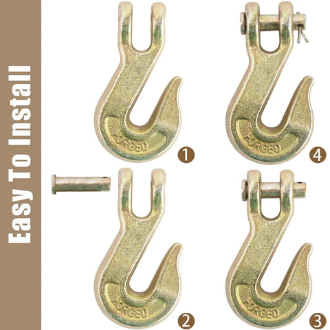 Installation steps of 3/8 Inch Clevis Grab Hook For Chains Grade 70 G70 Heavy Duty 6600 Lbs Break Strength