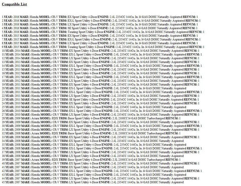 Compatibility list showing Honda models for Genuine Oem Front Brake Hub Assembly Direct Replacement For Front Suspension 44600-SJK-J00.