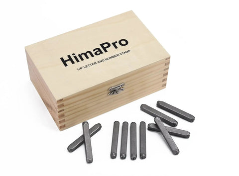 36 Piece Letter And Number Stamp Set With 6mm Height In A Wooden Case Beefy 40Cr Alloy Steel Metal Punches on display