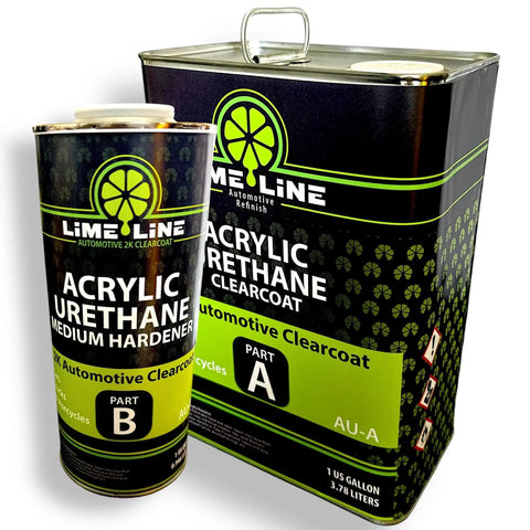 2K Clearcoat Automotive Paint Kit With Hardener Topcoat For Cars 1.25 Gallon, showing part A and B containers