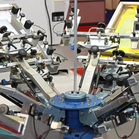4 Pack Adjustable Clamping Lever Handles M6 X 20mm Male Thread shown on industrial machine setup.