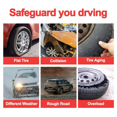 Automotive tire on alloy wheel with flat tire
Automotive collision: orange car front-end damage
Automotive tire aging: close-up of worn tread
Automotive weather: SUV driving in heavy snow
Automotive rough road: SUV on dirt track
Automotive overload: damaged tire on steel wheel