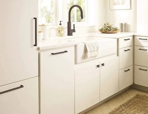 Monument Oil Rubbed Bronze Cabinet Pull 3-3/4 Inch Center-to-Center on modern kitchen cabinets