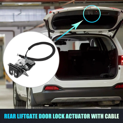 Rear Liftgate Lock Actuator With Cable Tailgate Latch Assembly Drop In For Dodge Grand Caravan And Journey, Jeep Grand Cherokee And More OE No 4589243AB Black installed in SUV