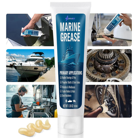 Premium Marine Grade Grease Two Pack For Boat Maintenance, 200 Ml Tubes, Waterproof High Temp Bearing Lubricant