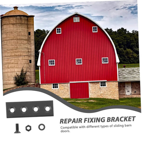 Repair fixing bracket for sliding barn doors, compatible with Sturdy Metal Barn Door Track Hardware Kit For Sliding Doors Easy To Install Track System With Durable Connectors And Smooth Rails Perfect For Farmhouse Or Modern Interiors