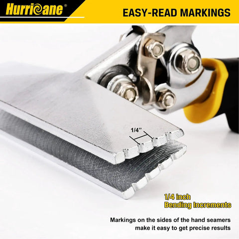 Six Inch Sheet Metal Hand Seamer With Straight Jaw Bender Pliers Pro Grade TyreGrip Ergonomic Handle for 1/4 inch bends