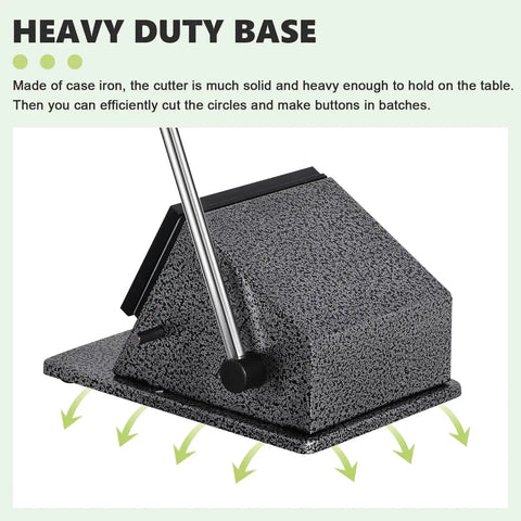 Heavy duty cast iron base of 1 Inch Button Cutter Circle Punch For Scrap Paper Cardboard Films And Diy Projects Heavy Duty Graphic Die