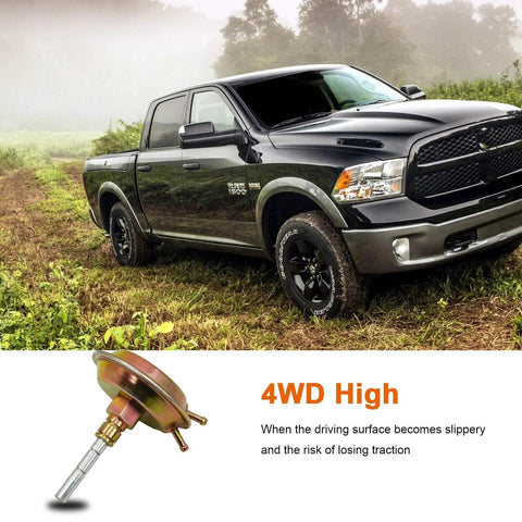 Front 4WD Vacuum Shift Actuator Direct Fit Replacement No Fuss Install For Dodge Ram 1500 2500 3500 Ramcharge Wrangler Cherokee Comanche Replaces 4506116 4882682 600 202 BeamingAuto displayed below a Dodge truck.