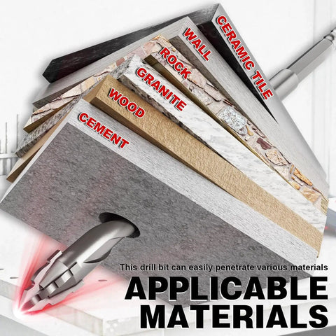 Upgraded 6 Inch Long Masonry Drill Bit Set With Ten Pieces Of Serrated Carbide Drill Bits for various materials display