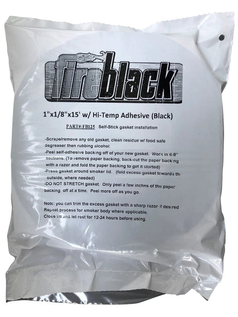 FireBlack 125 black Nomex self-stick gasket bag for Big Green Egg high-temp lavaLock LG XL