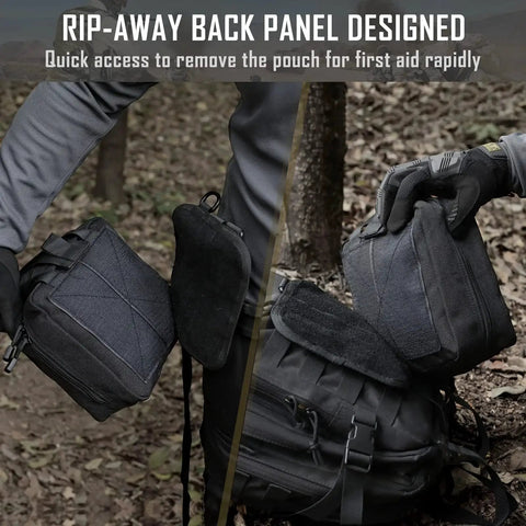 Rugged 1000D Nylon First Aid Bag With Molle Pouches For EMTs And Tactical Missions Rip Away Ifak Pouch demonstration