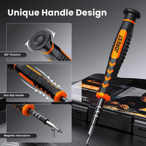 59 In 1 Precision Screwdriver Set With 44 Bits Including Torx T1 T2 T3 T4 T5 T6 T7 T8 T9 T10 T15 T20 Triwing Pentalobe And More For Macbook Laptop