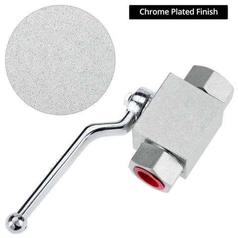Heavy Duty One Half Inch NPT Hydraulic Ball Valve With 7250 PSI Rating Two Way Shut Off Rugged Built To Last Carbon Steel Construction