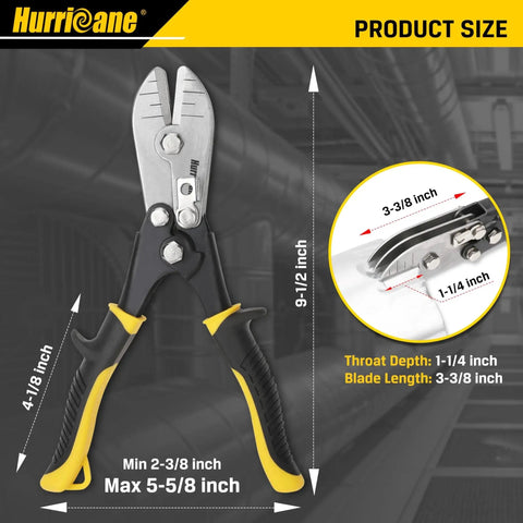 Five Blade Sheet Metal Crimper For Ductwork Downspouts And Stove Pipes Industrial Grade Heavy Duty Hand Crimping Tool with dimensions