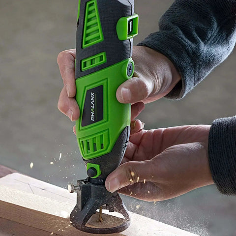 Using Powerful 180W Rotary Tool Kit With Flex Shaft Six Variable Speeds From 8000 To 32000 RPM 139 Piece Accessories Set Ideal For Crafting Projects And DIY Creations on wood