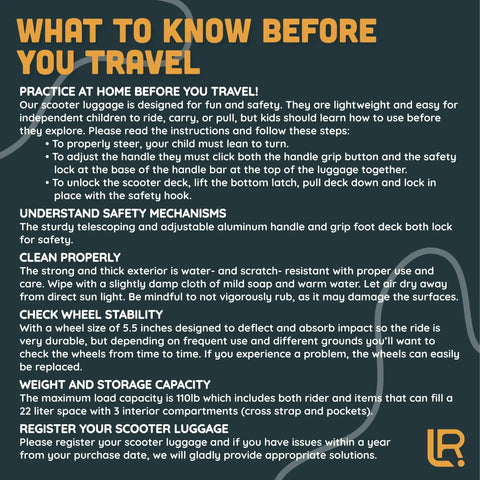 What to Know Before You Travel guide for Kids Ride On Luggage With Built In Scooter, Hardshell Carry On Suitcase With LED Light Up Wheels.