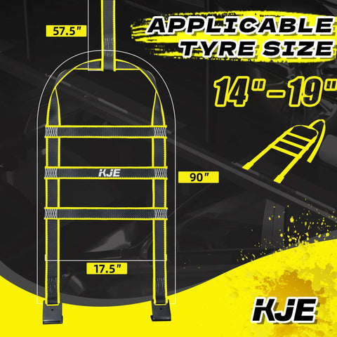 Reflective Tow Dolly Straps Two Pack Heavy Duty For Car Hauler Trailers 10000 Lbs Breaking Strength with dimensions