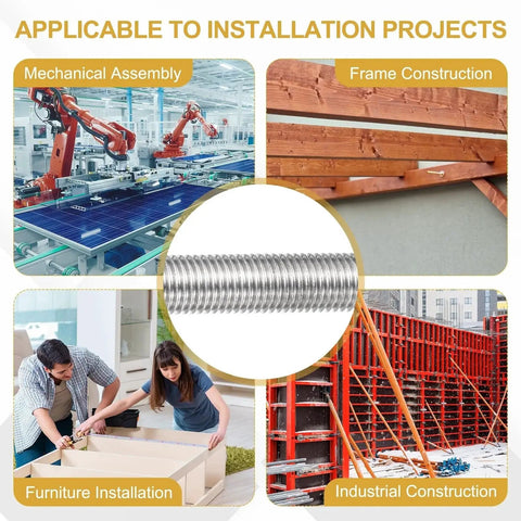 304 Stainless Steel Fully Threaded Rod M14 X 1.5mm Pitch 200mm Fine Threads used in various construction applications