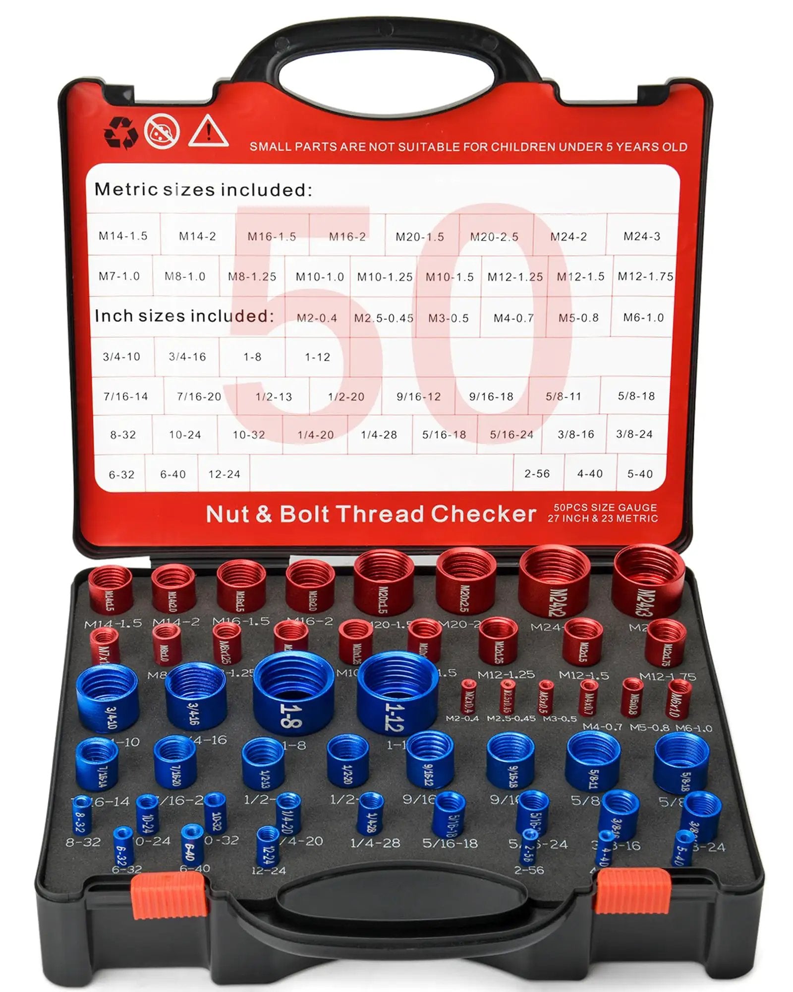 thread checker kit for bolts and nuts - 50 Pcs Pro Gra...