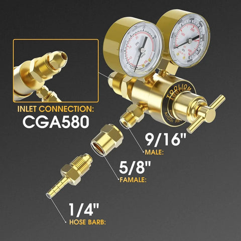 Your Go To Dual Function Argon CO2 Regulator For MIG And TIG Welding 0-4000 PSI Input Pressure CGA580 Inlet