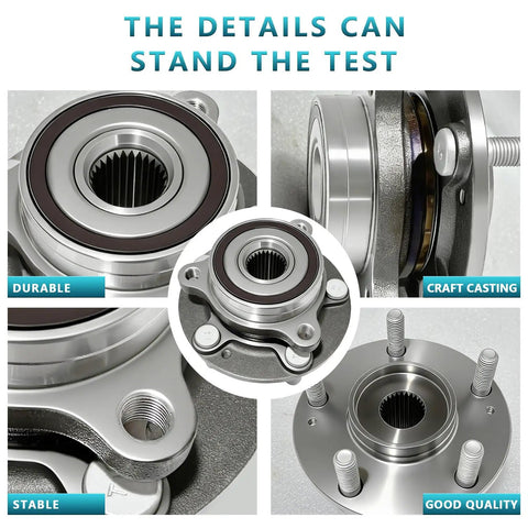 Two Pack Front And Rear Wheel Bearing Hub Assemblies For Hyundai Elantra Elantra GT Ioniq Veloster N Forte Niro Seltos And Kia Niro 513420 51750 F2000 Replacement Kit close-up showing durability features