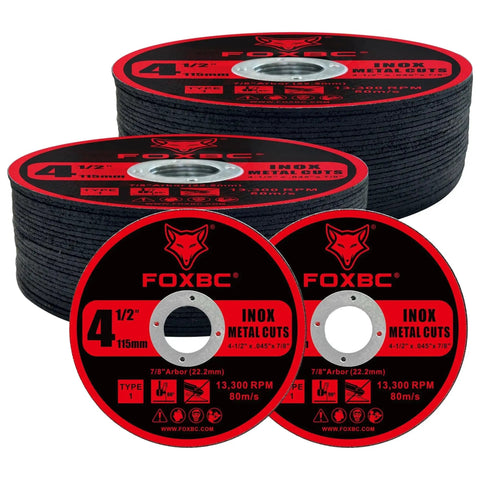 Front view of Beefy 4-1/2 Inch Cut Off Wheel Discs For Angle Grinder For Metal And Stainless Steel With 7/8 Inch Arbor 0.045 Inch Thick