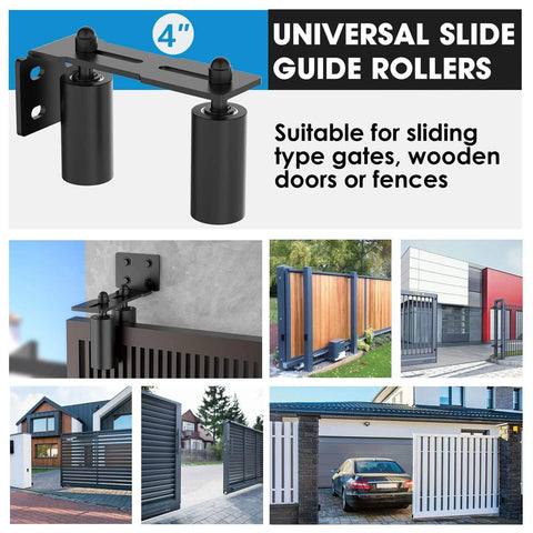 Heavy Duty Sliding Gate Roller Guide Kit With Steel L Bracket And Adjustable Nylon Rollers for sliding doors and wood doors.