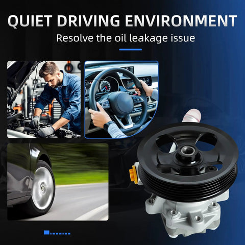 Power Steering Pump With Pulley For Jeep Wrangler 2012-2017 And 2018 JK V6 3.6L Replacement displayed with car imagery