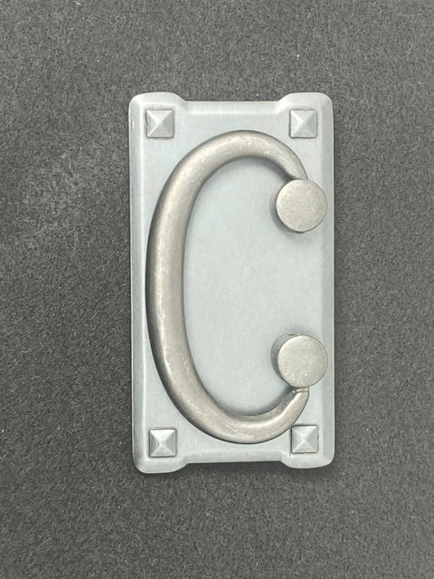 Mission Drawer Pull 3 Inch (76mm) Barcelona Pewter Finish vertical view