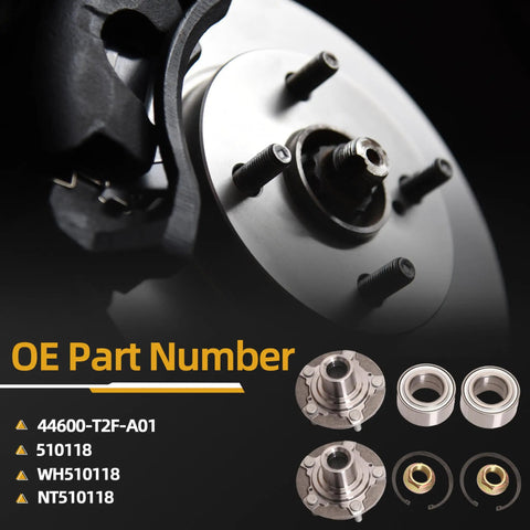 Front Wheel Hub Bearing Assembly Set Of 2 For Honda Accord 2013-2017 And Acura TLX 2015-2019 Direct Fit OE Replacement