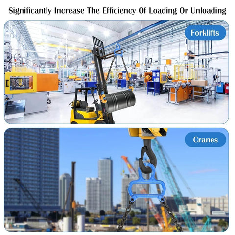Forklift and crane using Upgraded Chain Drum Lifter For 30 And 55 Gallon Closed Drums With 1 Ton Capacity in warehouse and construction site