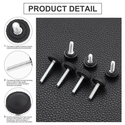 70 Piece M4 Thumb Screws Set With Knurled Grip Knobs And Mounting Screws 7 Sizes From M4x10mm To M4x25mm in detail view