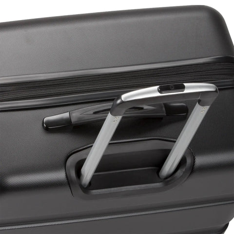 Expandable Carry On Luggage With Spinner Wheels For No Fuss Travel Easy 19 Inch Cabin Size Hardside Black Suitcase handle