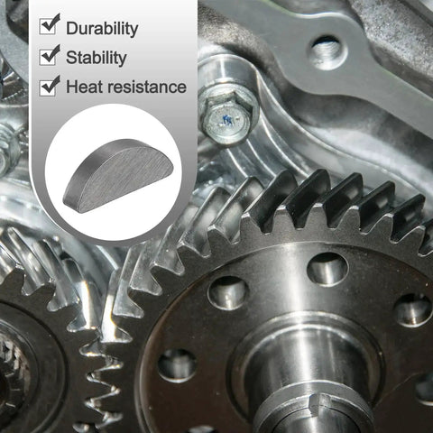 Heavy Duty Woodruff Key Set 16 Pieces 19x4x7mm Carbon Steel Metric Semicircular Keys in machinery showing durability