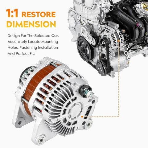Reliable Car Alternator Replacement For Versa 1.8L And Sentra 2.0L NV200 2.0L Plug And Play Ready Fits shown with engine