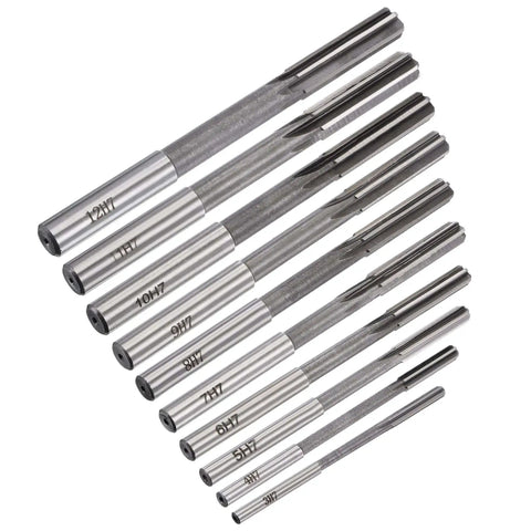 Chucking Reamer Set For Lathe Machines With Straight Flute Milling Reamers In High Speed Steel H7 Tolerance 3mm To 12mm 10 Pieces By uxcell