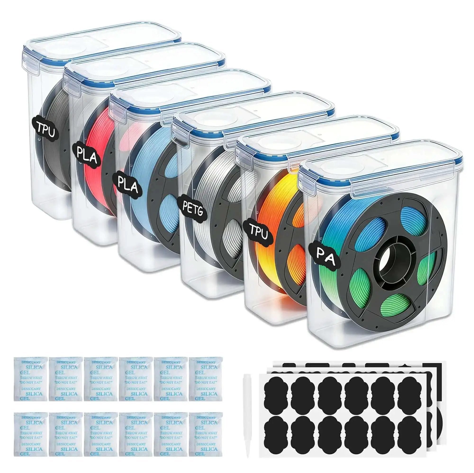 Six Pack 1.75mm Filament Storage Boxes For 3D Printer ...