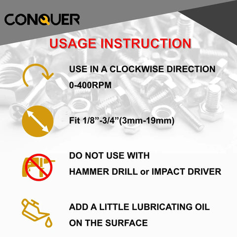 Usage instructions for HSS Deburring External Chamfer Tool For Metal And PVC with quick release hex shank. Includes usage tips.