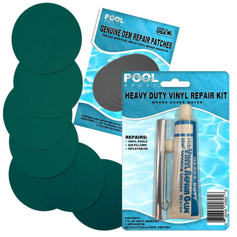 Heavy Duty Vinyl Patch Kit For Pools And Inflatables Eight 2 Inch Patches Waterproof 1100 Denier Polyester Kit Packaging