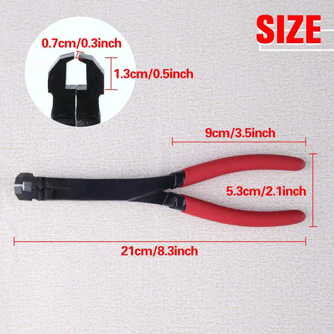 75 Degree Angled U-Joint Snap Ring Pliers With Push Pin Removal Tool for Auto and Medium Duty Vehicles, size shown