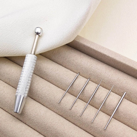 Piercing Taper And Ball Grabber Tool Set For 14G 16G 18G 20G Stainless Steel Flat Back Earring Applicator Threadless