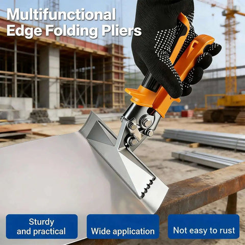 3 Inch Sheet Metal Hand Seamer with TPR Handle used in construction site for bending and seaming in HVAC projects