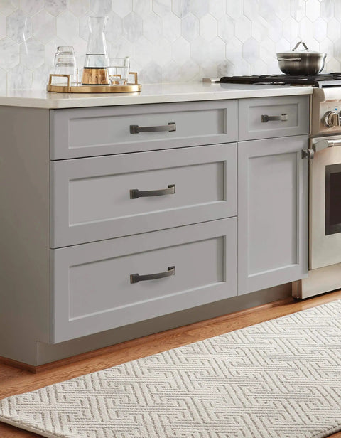 Kitchen drawers featuring Oil Rubbed Bronze Cabinet Pull 3 Inch Center To Center 4 3/8 Inch Overall Length Transitional Candler Drawer Pull