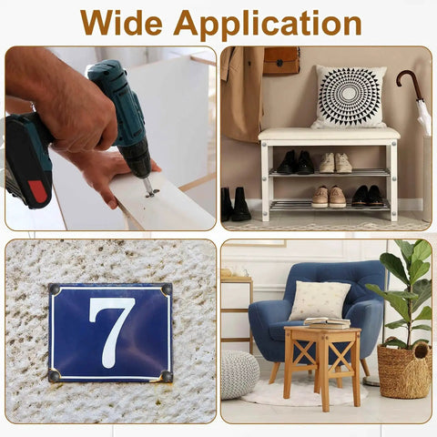 Collage of Plastic Hinged Screw Cover Caps 3.1 Millimeter Inner Diameter 0.12 Inch Shutter Caps showing applications on furniture and decor.