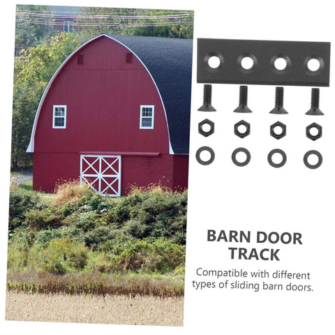 Heavy Duty Metal Sliding Barn Door Track Connector Flat Mending Plate Set For Cabinet Barn Door Hardware Dope Quality Durable Easy Install Adapter For Strong Track Connections Compatible With Different Door Types