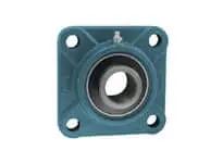 UCF313 65mm Single 4-Bolt Flange Bearing Heavy Set Screw Mounted Sealed Unit with Cast Iron Housing, front view