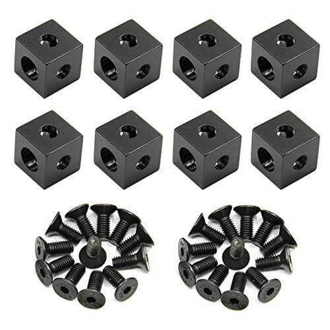 8PCS Black Corner Bracket Cube (20x20x20mm) for 6mm Slot Aluminum Extrusion Profile 2020 Series (Cube Corner-8PCS)